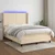 Vidaxl Box spring postelja z vzmetnico LED krem 140x200 cm blago