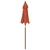 Vrtni suncobran s drvenim stupom terakota 196 x 231 cm