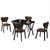 Hanah Home Trpezarijski sto i stolice Elma, Braon-crni