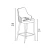 HANAH HOME Set 6 barskih stolica Enox Anthracite Gold