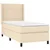 Vidaxl Box spring postelja z vzmetnico krem 100x200 cm blago