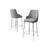 Hanah Home set od 6 barskih stolica Tera, siva tkanina Babyface, hromirane metalne noge