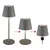 Globo 58488G-LED Dodirna prigušiva punjiva spoljna stona lampa VANNIE 3W/5V IP54 1800mAh siva