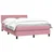 Vidaxl Box spring postelja z vzmetnico roza 140x210 cm žamet
