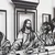 Wallity Zidna dekoracija The Last Supper- APT380, 46x95cm, Crna
