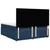 Vidaxl Box spring postelja z vzmetnico modra 180x200 cm blago