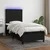 Vidaxl Box spring postelja z vzmetnico LED črna 90x200 cm blago