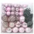Set Božićnih Ukrasnih Kuglica 120 pcs Ružičasta Plastika