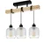 Brilagi - Plafonski luster WOOD GLASS 3xE27/60W/230V borovina/crna/bela