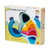 Leseni ptiček Peacock Colours Tender Leaf Toys z barvnim perjem na repku od 18 mes