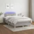 Vidaxl Box spring postelja z vzmetnico LED sv. siva 120x190 cm blago
