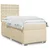 Vidaxl Box spring postelja z vzmetnico krem 90x200 cm blago