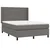 Krevet box spring s madracem LED sivi 140x190cm od umjetne kože
