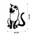 Wallity Zidna dekoracija Cat 2, 39x55 cm, 1.2mm, Crna