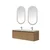 Skye Decor Set kupatilskog ormarića sa umivaonikom i ogledalom, 2 dela, Krem