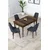 Hanah Home trpezarijski set Lia, sto na razvlačenje i 4 stolice, ploča u dekoru drveta Baroque, antracit tkanina Babyface