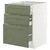 METOD / MAXIMERA Podni element s 3 fioke, bela/Axstad sivozelena, 60x60 cm