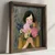 WallXpert uramljena MDF slika DOS017-33, devojka skriva lice iza buketa ružičastog cveća, 34 x 34 cm