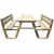 VIDAXL piknik miza z 2 klopema, impregnirana borovina