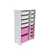 Hanah Home Višenamenska komoda Rine 2D4K8U, 69.5 x30 x109 cm, Belo-roze