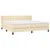 Vidaxl Box spring postelja z vzmetnico krem 200x200 cm blago