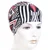 Swim cap mad wave stripes silicone red