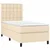 Vidaxl Box spring postelja z vzmetnico krem 90x200 cm blago