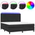 Krevet box spring s madracem LED crni 180x200cm od umjetne kože