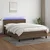 Vidaxl Box spring postelja z vzmetnico LED temno rjava 140x190cm blago