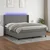 Vidaxl Box spring postelja z vzmetnico LED temno siva 180x200 cm blago