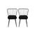 Hanah Home Set 2 trpezarijske stolice Crni