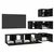 Set TV komoda 6 pcs 60 x 30 x 30 cm Crni hrast