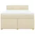 Vidaxl Box spring postelja z vzmetnico krem 140x190 cm blago