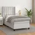 Vidaxl Box spring postelja z vzmetnico bel 90x190 cm umetno usnje
