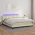 Vidaxl Box spring postelja z vzmetnico LED krem 180x200cm umetno usnje