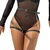 SuperLove Leather Belt Harness with Chains Black