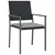 Vrtne stolice s jastucima 4 kom crne 54x62,5x89 cm poliratan