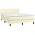 Vidaxl Box spring postelja z vzmetnico krem 140x200 cm umetno usnje