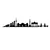 Wallity Zidna dekoracija Berlin Skyline, 119x24 cm, 1.5 mm, Crna