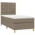 Vidaxl Box spring postelja z vzmetnico taupe 90x190 cm blago