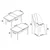 HANAH HOME Rasklopivi trpezarijski sto i stolice (7 delova) Enya Black Marble Cappuccino