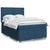 Vidaxl Box spring postelja z vzmetnico modra 140x200 cm blago
