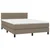 Vidaxl Box spring postelja z vzmetnico LED taupe 140x190 cm blago