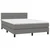 Vidaxl Box spring postelja z vzmetnico LED temno siva 140x190 cm blago