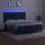 Vidaxl Box spring postelja z vzmetnico LED temno modra 180x200cm žamet