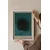 WallXpert uramljena slika 115211, The Black Peacock Ohare Kosona, crni paun, tirkizna pozadina, 50 x 70 cm, beli ram