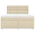 Vidaxl Box spring postelja z vzmetnico krem 180x200 cm blago