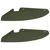 Lebdeća polica s policom 2 pcs Maslinasto zelena 24 x 24 x 2 cm