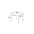 Hanah Home Trpezarijski sto Tor, 90x75x90 cm, Beli