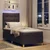 LED Box Spring Krevet Tamno smeđa 90 x 190 cm tkanina